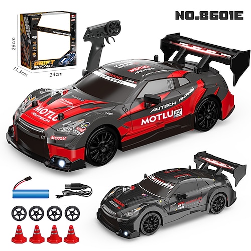 Hochgeschwindigkeits RC Drift Rennwagen - 124 Maßstab Fernsteuerungs-Sportfahrzeug Lichter Kegel Weihnachtsgeschenk Image