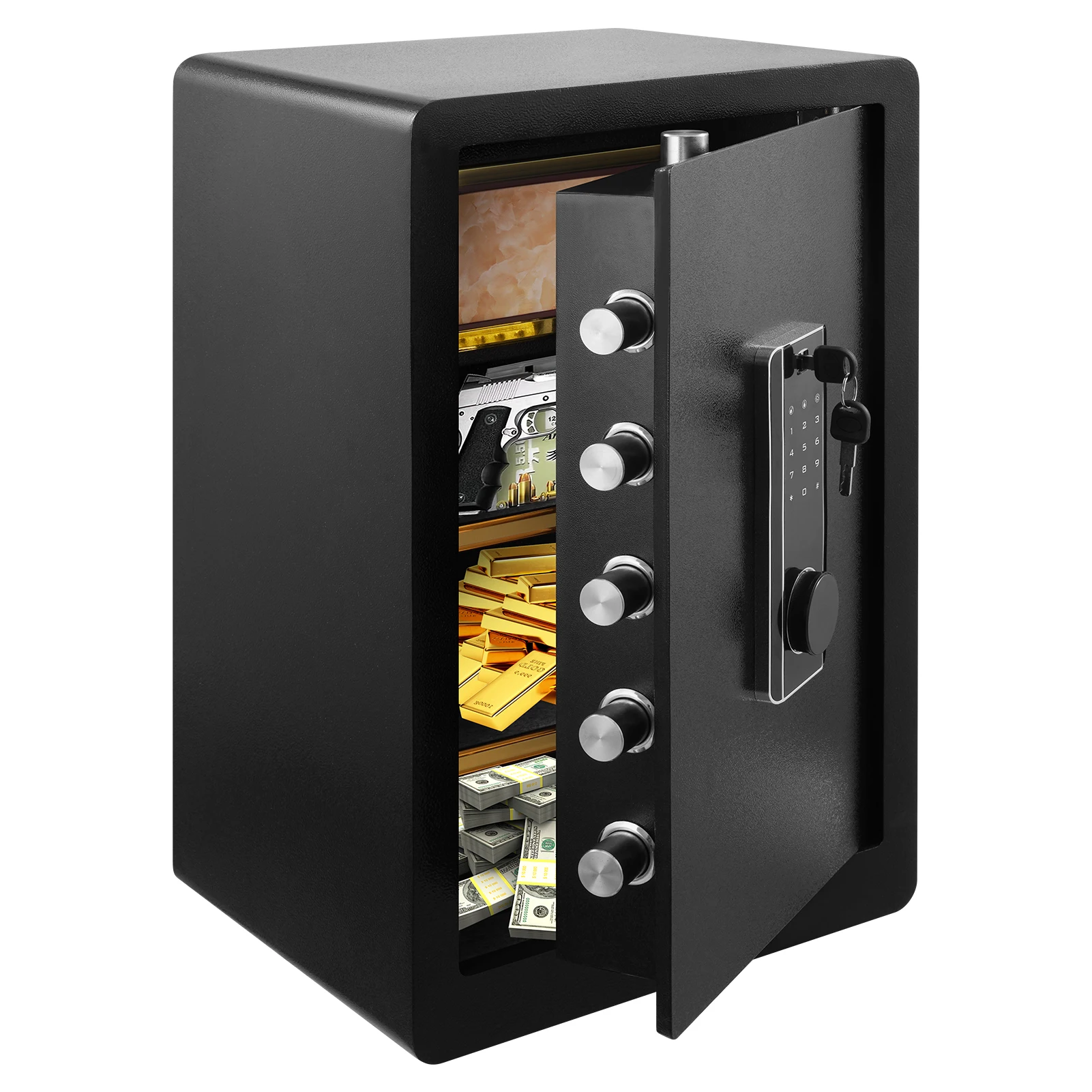 2,6 Kubik-/73 l-Safe, Einzeltür-Safe, Dual-Alarmsystem, Heim-Safe, Schließfach, 3 Verriegelungsmethoden, Kombination/Schlüssel/Batteriekasten und Knopf Image