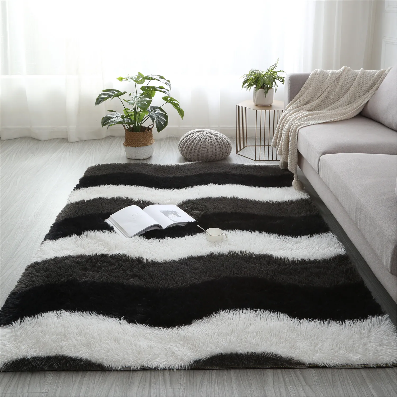 Luxuriöser flauschiger Teppich, moderner Plüschteppich mit Leopardenmuster, Wohnzimmerteppich, superweicher und bequemer Teppich, Heimdekoration, Teppich, Spielmatten Image