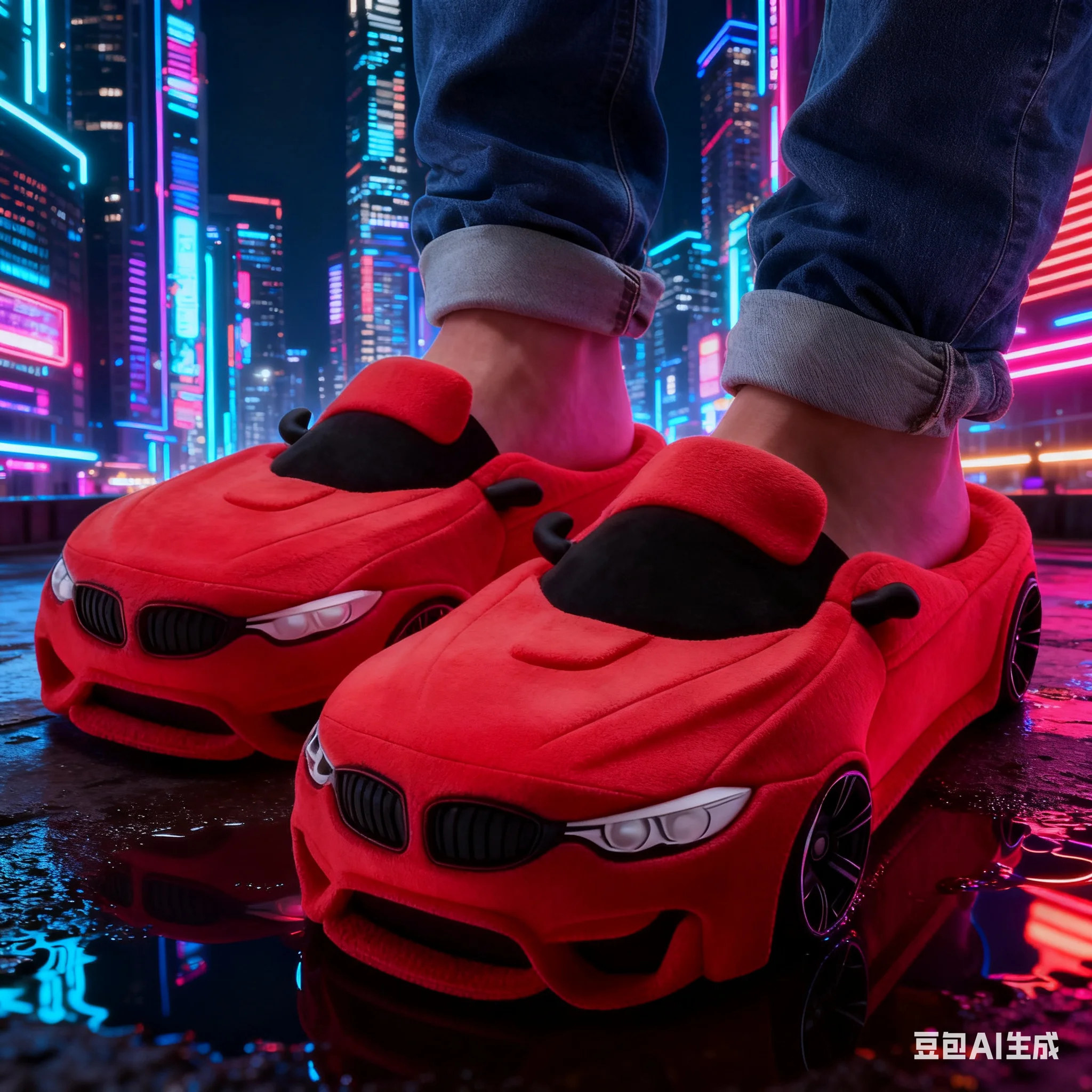 2026 Neue Auto-Schuhe, anwendbar auf Porsche-Plüsch-Auto-Hausschuhe für BMW Racing, Plüsch-Hausschuhe, Spielzeug, Weihnachtsgeschenke