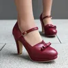 Süße Damen-Pumps mit hohen Absätzen, große Größe 48, Lolita-Mary-Janes-Schuhe, blau, schwarz, rot, rosa, mit Absatz, Büro- und Hochzeitsschuhe für Mädchen