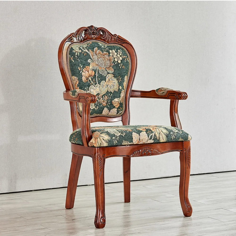 Europäischer Esszimmerstuhl, Haushalt, Massivholz, Leder, Schreibtischstuhl, klassischer amerikanischer Verhandlungssessel