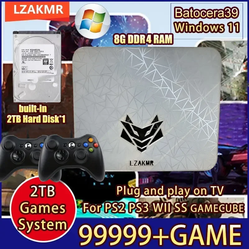 Dual System Windows11 2TB Game System NEUES Upgrade I5-6600 AK1 Pro Game Box 99999+SPIEL Für PS2 PS3 WII SS GAMECUBE Sega Saturn