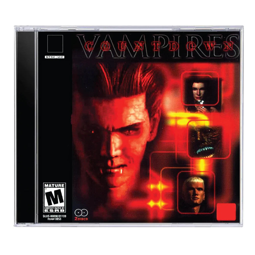 PS1 Countdown-Vampire mit manueller Kopierscheibe, Spiel-Entsperrkonsole, 1, Retro-optischer Treiber, Videospiel-Zubehör