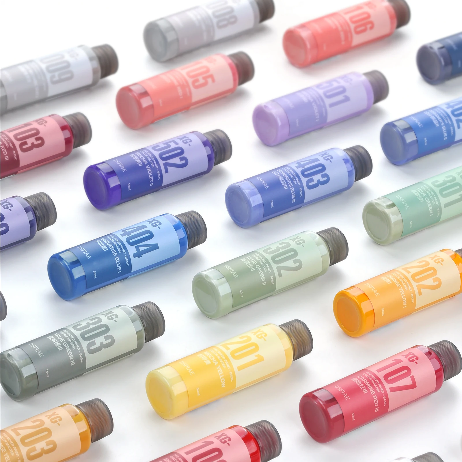 DSPIAE XG-Serie, vorgemischte wasserbasierte Farbe, 50 ml, Basic Color Master Sprühmalerei-Set für Modell, Hobby, DIY, handbemaltes Pigment Image