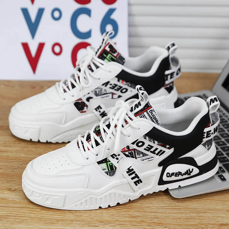 Herrenmode Casual Sport Board Schuhe Vier Jahreszeiten neue Outdoor Weiche Sohle Komfort Dicke Sohle Wanderschuhe Schnüren Trendige Schuhe