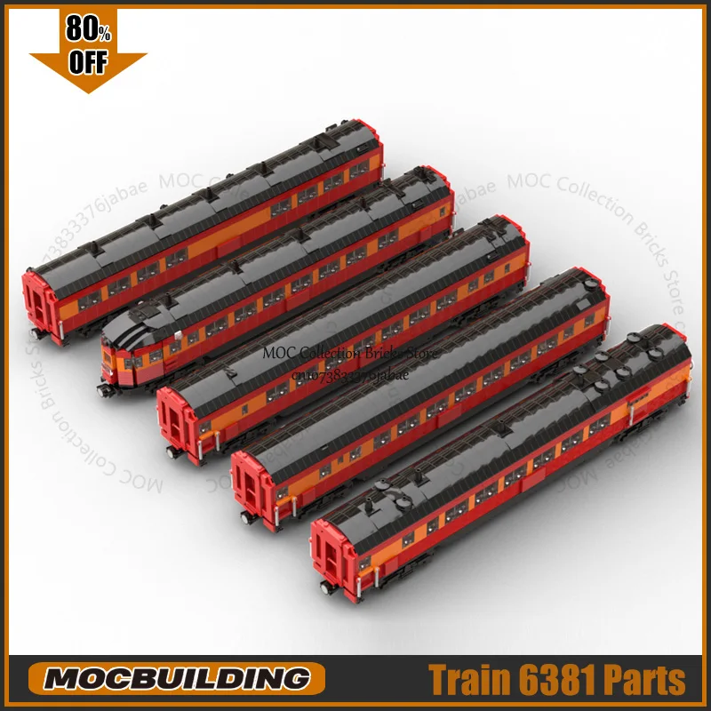 Stadt Zug 1:48 Southern Pacific Daylight MOC Bausteine Fünf Auto Modell DIY Montieren Technologie Ziegel Transport Spielzeug Geschenke Image