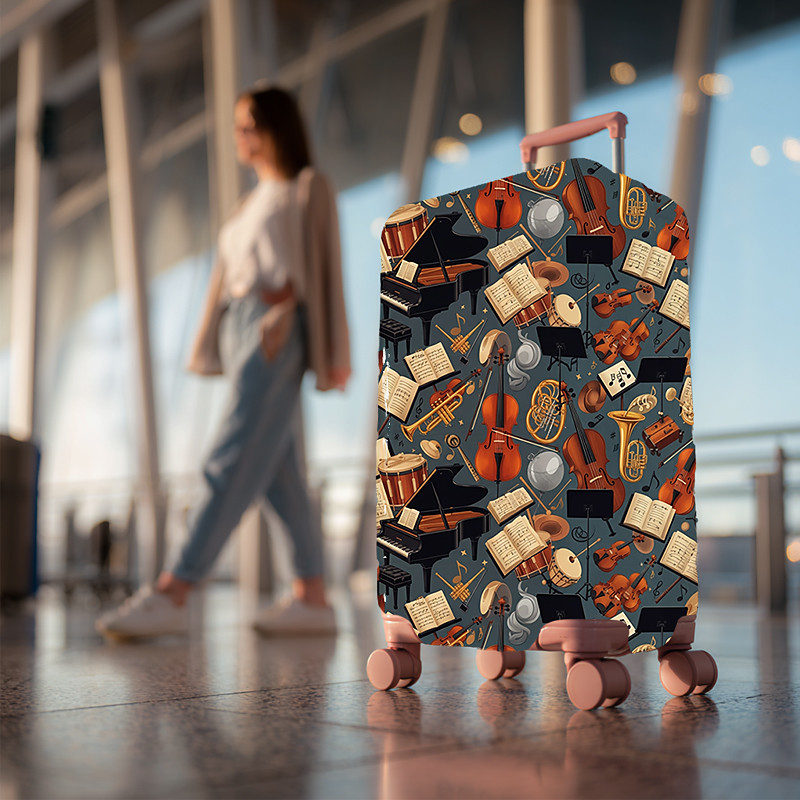 Art Style Printed Luggage Cover Stretch Suitcase Protector Elastic Travel Baggage Cover