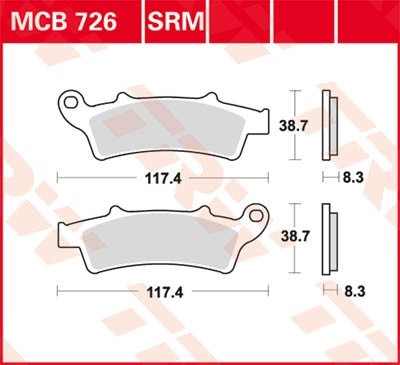TRW Bremsbelagsatz MCB726 Bremsbeläge,Bremsklötze,Bremssteine,Bremsbeläge & Bremsbelagsatz,Bremsklötze & Bremsbelagsatz Image