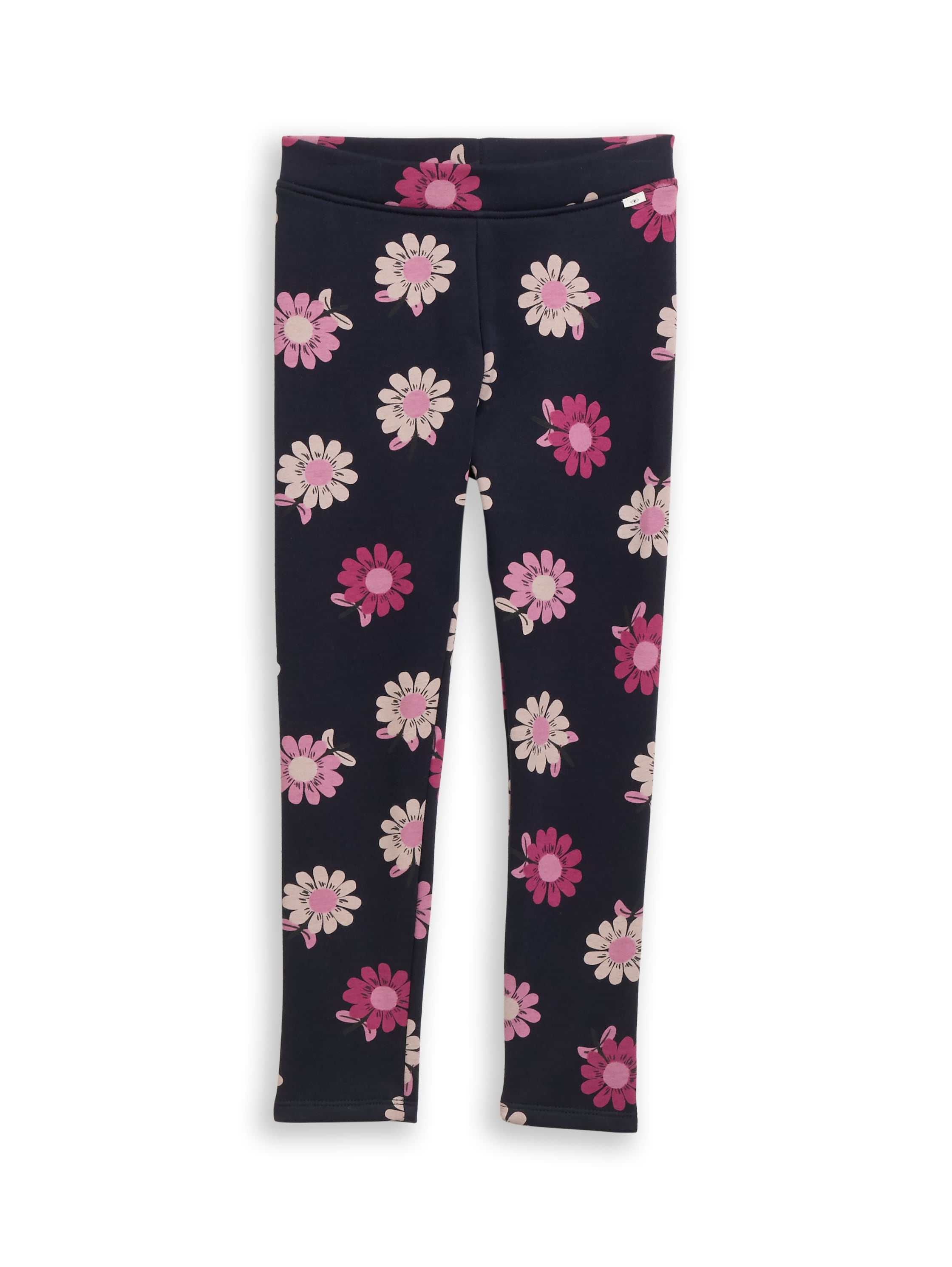 Leggings TOM TAILOR, Jungen, Gr. 116/122, N-Gr, small dunkelblau flower print, Web, Obermaterial: 70% Polyester, 28% Baumwolle, 2% Elasthan, bedruckt, skinny fit knöchellang, Hosen Leggings, mit All-Over Print