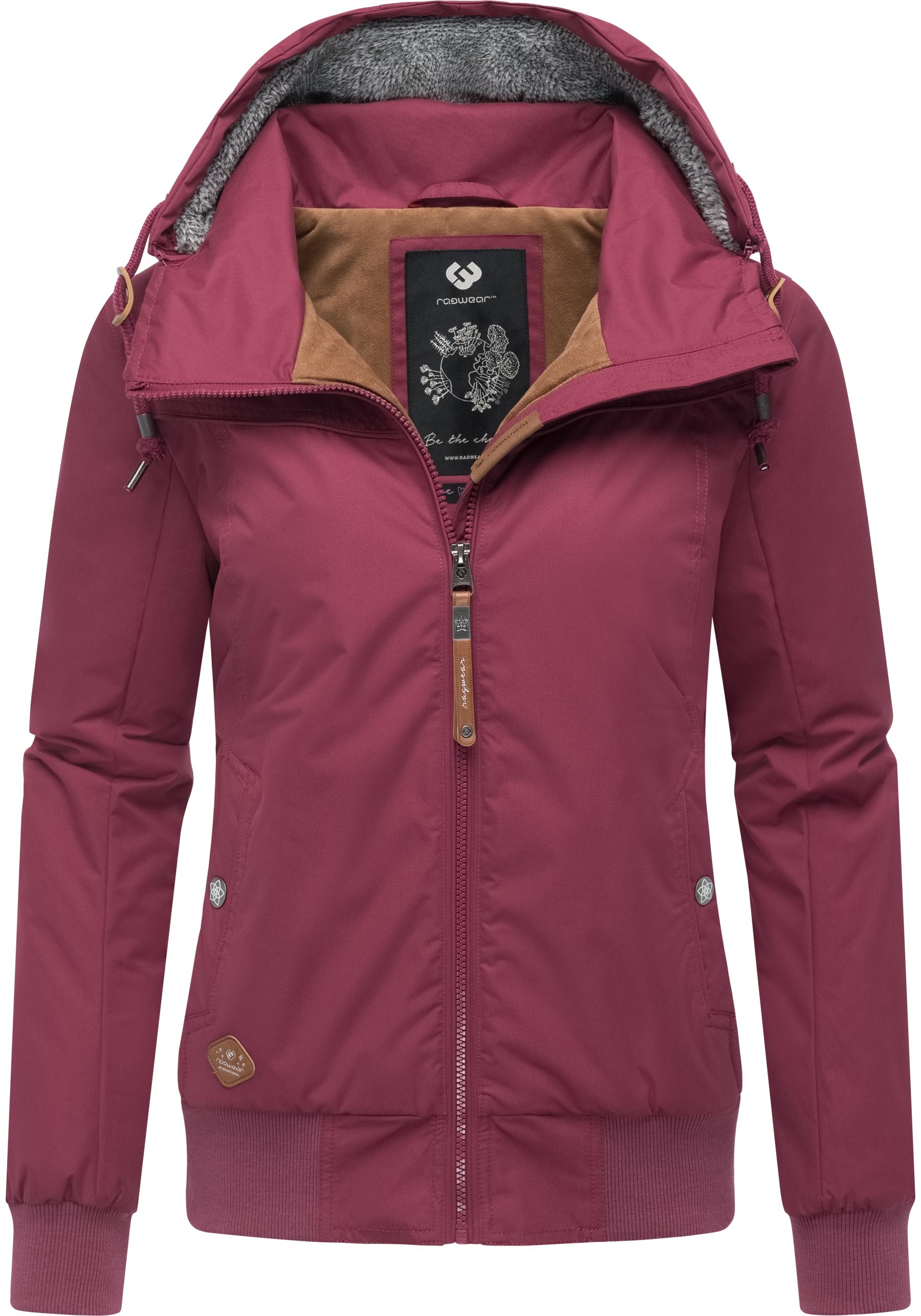 Winterjacke RAGWEAR "Jotty Winter", Damen, Gr. XS (34), rot (cherryrot), Außenmaterial: 100% Polyester, Innenfutter: 100% Polyester, Wattierung: 100% Polyester, figurumspielend hüftbedeckend, Ärmel ohne Ärmelschlitz Rippstrickbündchen, Jacken...