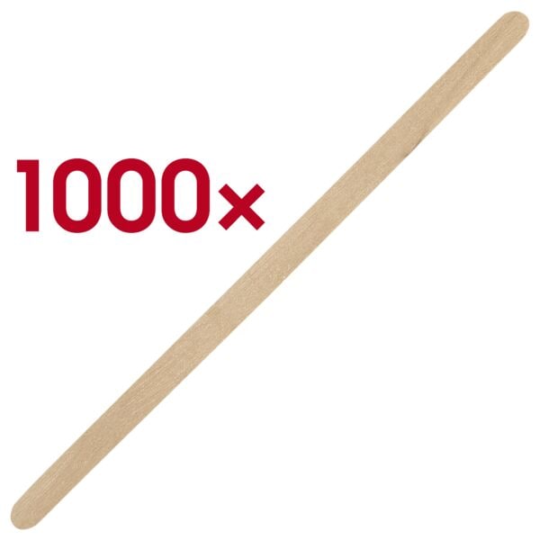 Papstar Rührstäbchen pure aus Holz 11 cm x 5 mm 1000 Stück braun, 0.5x11 cm