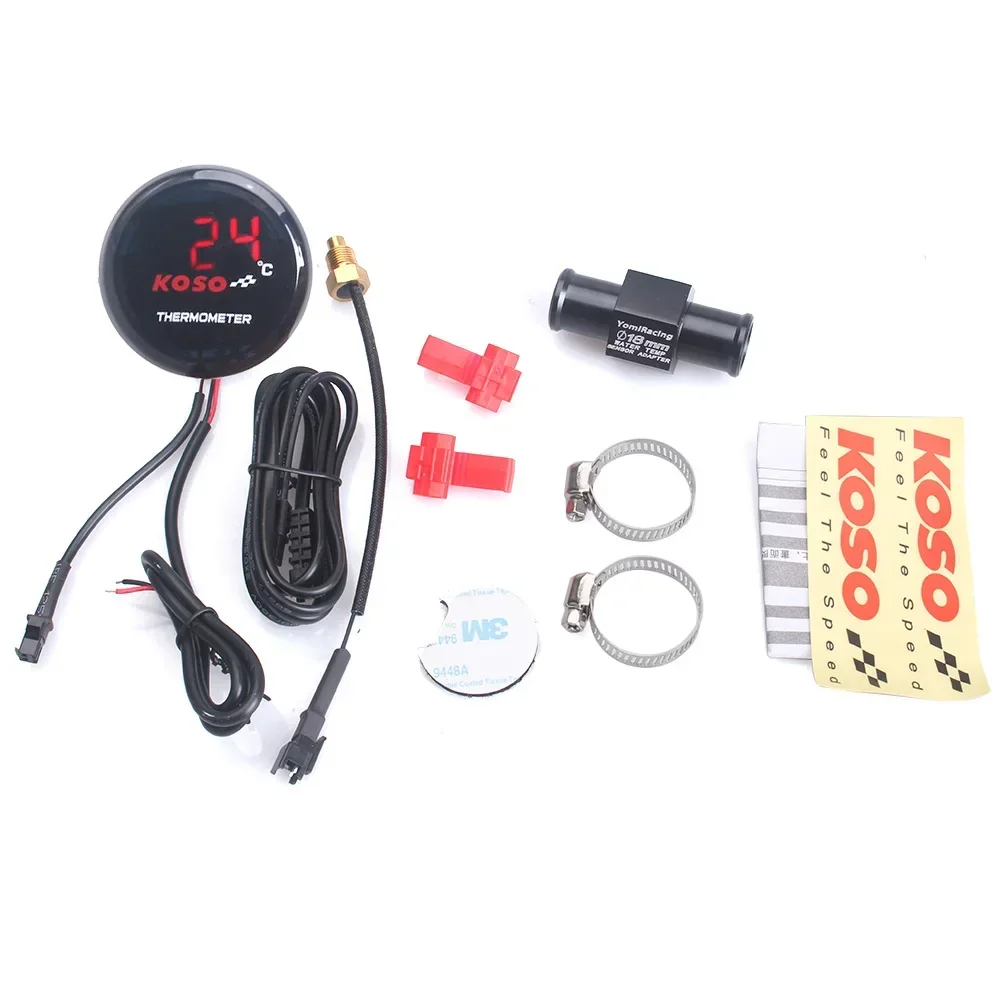Universal Motorrad Thermometer Instrumente Wasser Temp Temperatur Digital Display Meter Gauge Sensor Adapter Für KOSO Image