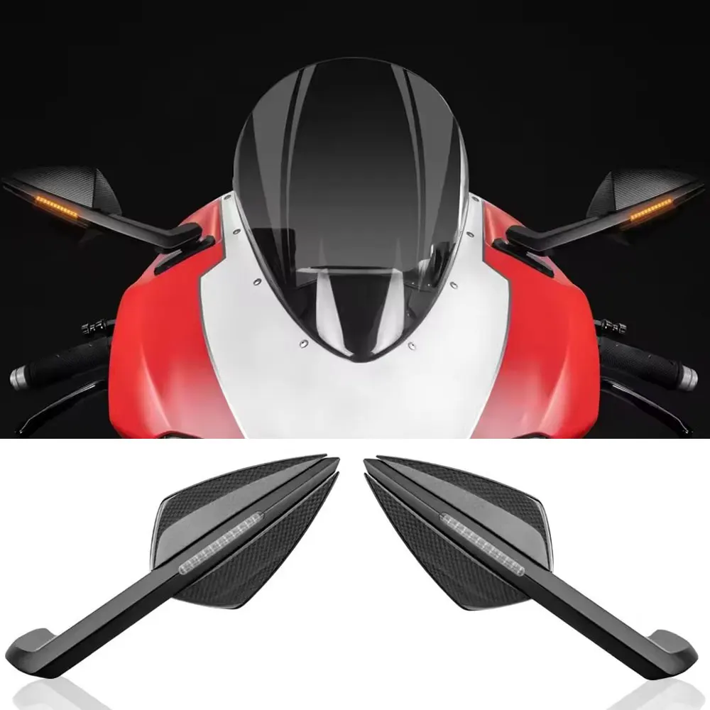 Für Ducati Panigale V4S V4 Panigale V2 2018-2024 Motorrad Spiegel LED Blinker Klapp Rückansicht Rückspiegel Image
