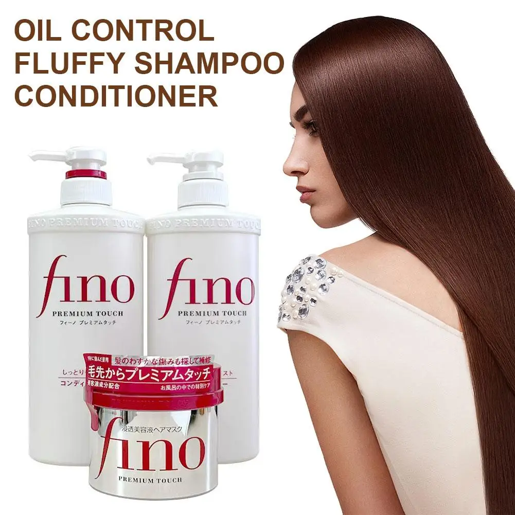Fino 550ml Shampoo Conditioner 230g Hair Mask Treatment Oil Control Fluffy Smooth Hair Care For Damaged Dry Frizzy Hair Care