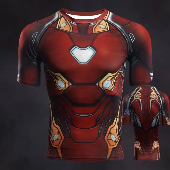 Sommer Cosplay Film Marvel Serie Hulk Batman Gleicher Fitness-Trainingsanzug 3D-gedrucktes Eltern-Kind-Outfit für Erwachsene und Kinder Image