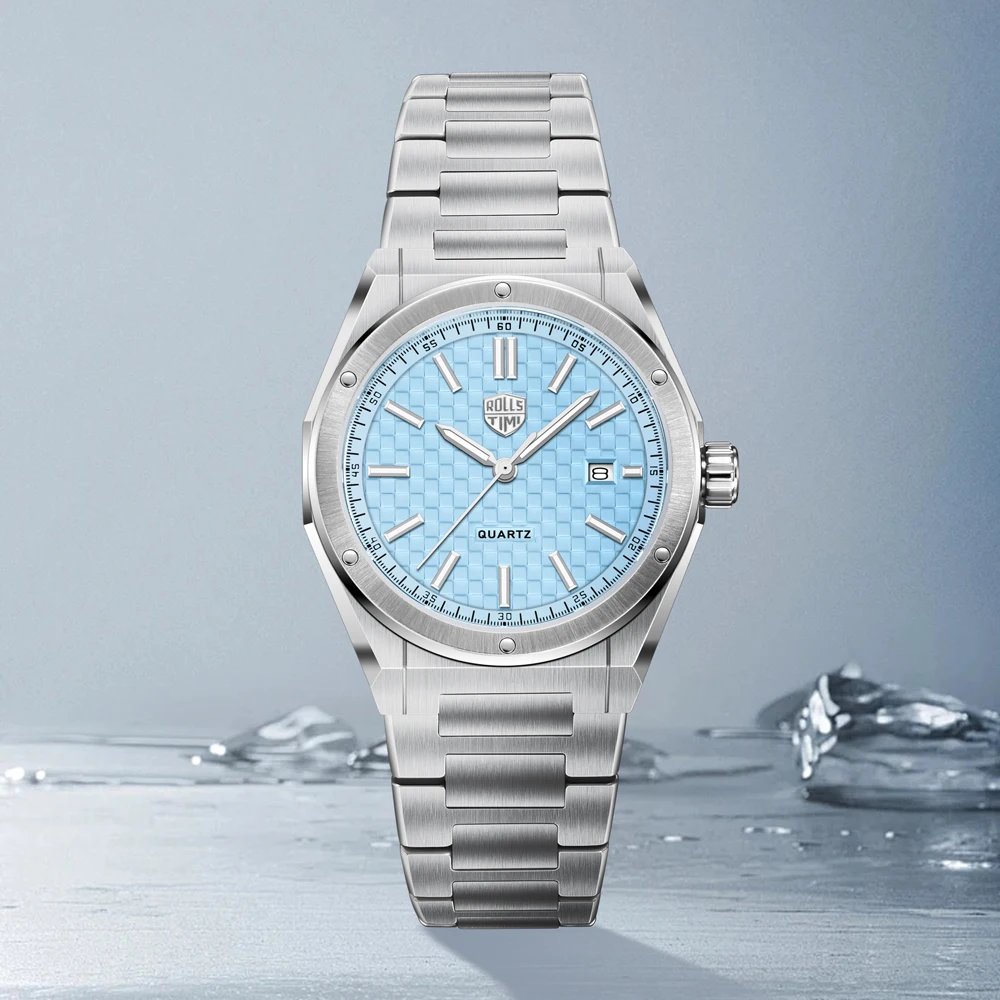 2025 Neue Rollstimi Design Engineer Plaid Herrenuhr Luxus Quarzuhr Japan 2115 Quarzwerk Edelstahl Saphirglas Image