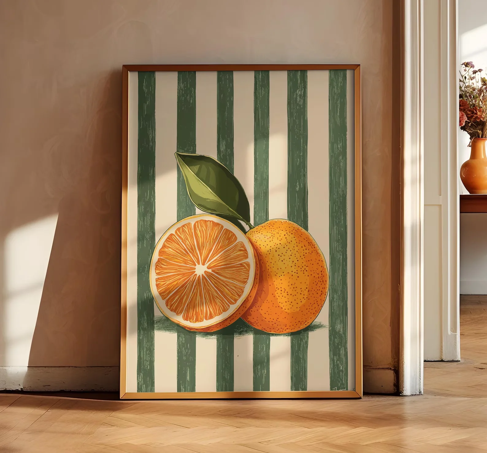 Décoration murale orange, affiche de fruits orange, peinture d'art de cuisine de ferme, imprimés de cuisine, art alimentaire tendance, art de cuisine rétro, Frui