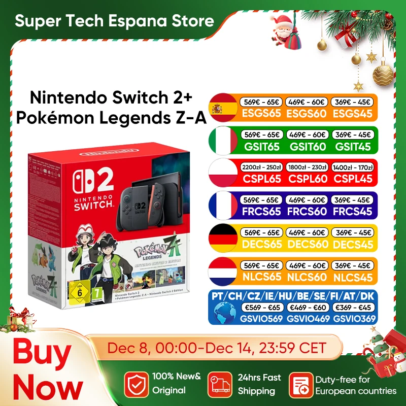 Console de jeu Nintendo Switch 2 + Pokémon Legends Z-A, console de jeu Ns2 avec écran LCD de 7,9 pouces, 1080P, 120 Hz, Joy-Con2Handle, mode TV stable, console de jeu vidéo, Pocket Monsters, nouveau