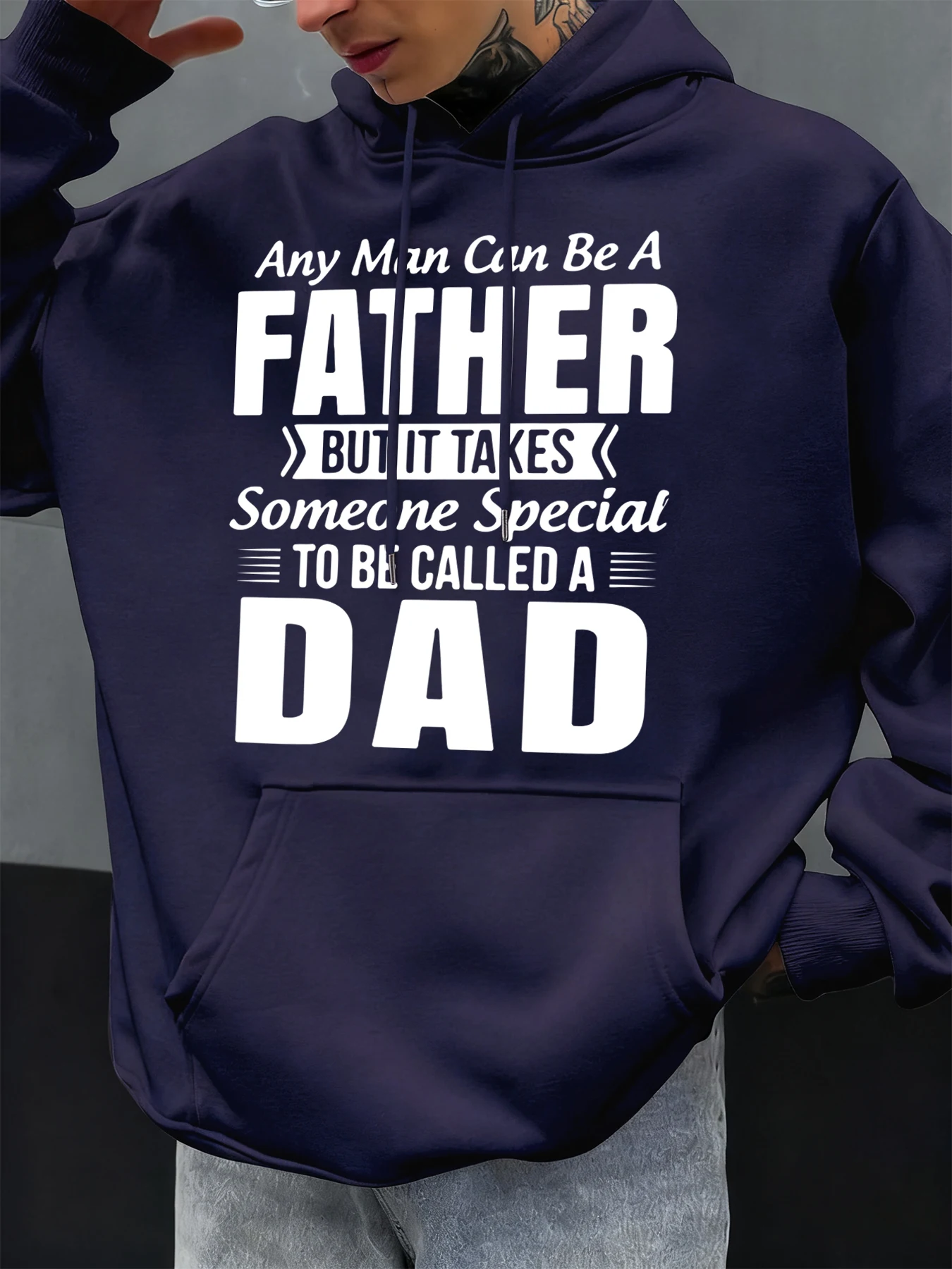 Someone Special To Be Called A Dad Bedruckter Herren-Übergroßer Hoodie Lässiger Kapuzenpullover Herbstmode Streetwear Hip Hop Fleece-Kleidung