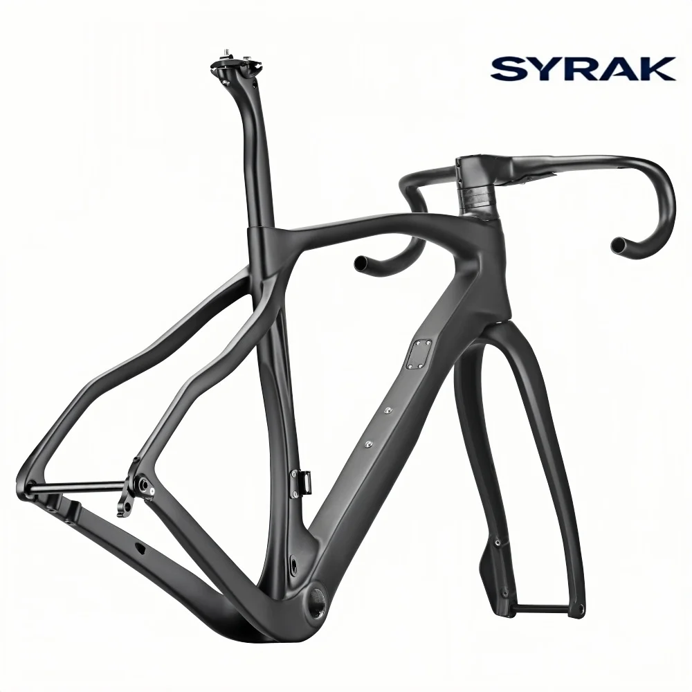 SYRAK Neues Modell Gravel-Bike-Rahmen mit Lenker Gabel T1100 UD Carbon-Rahmen Scheibenbremsen-Fahrradrahmenset Max Reifengröße 700x45c Image