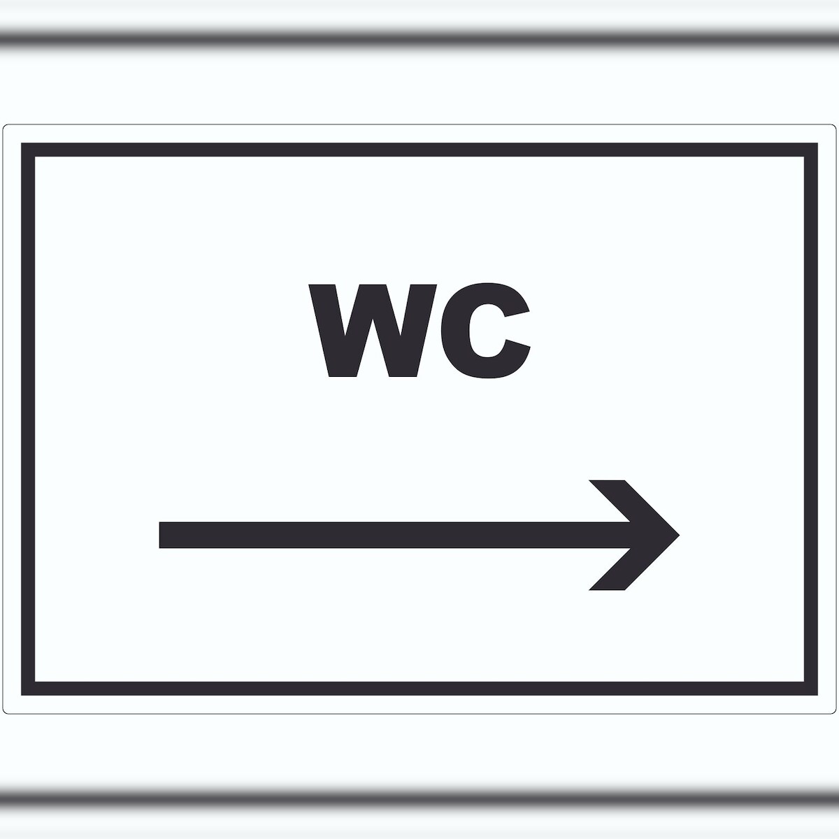 HB-Druck WC Aufkleber mit Text und Richtungspfeil rechts Toilette Klo waagerecht A4 (210x297mm) Image