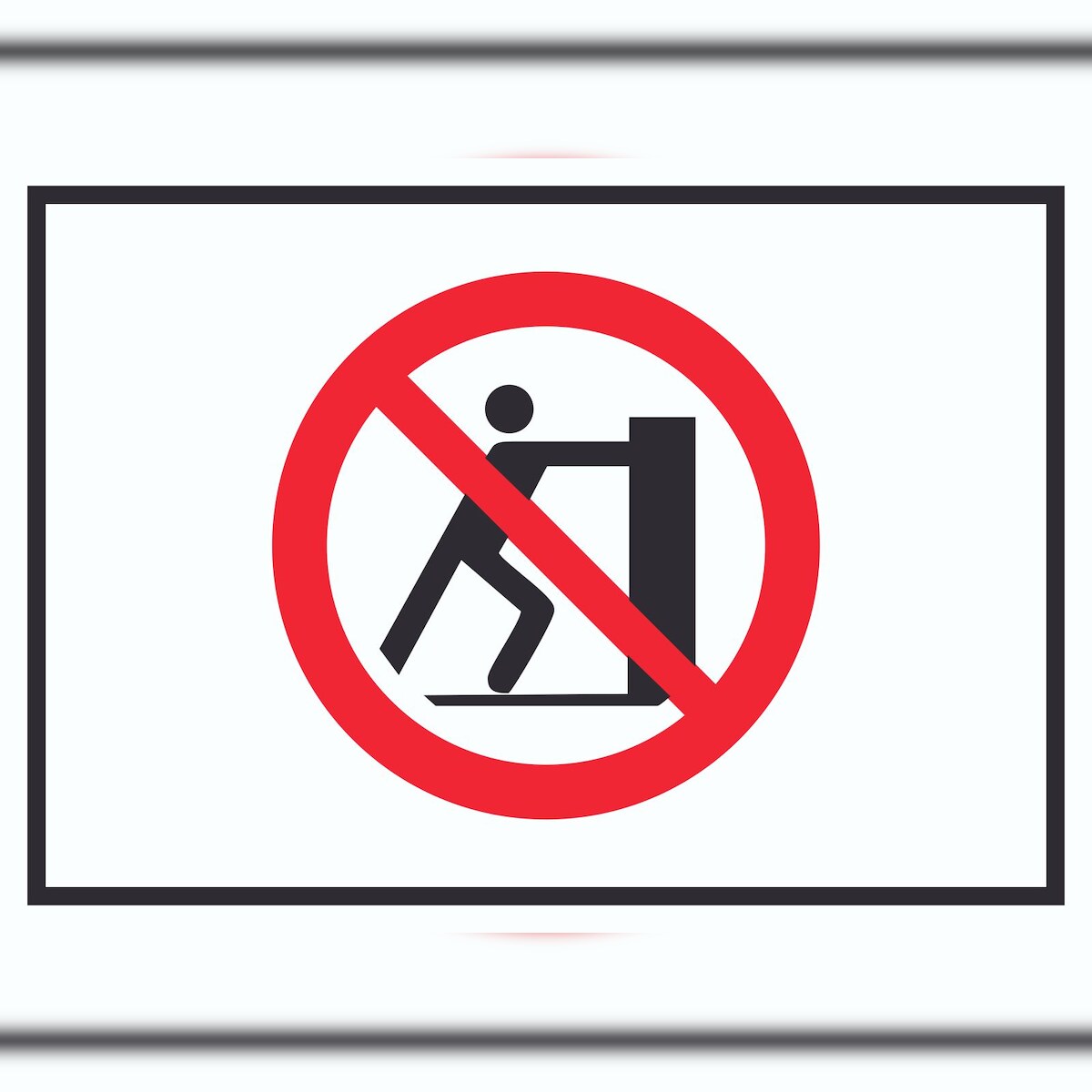 HB-Druck Nicht schieben Symbol Schild A0 Rückseite selbstklebend Image