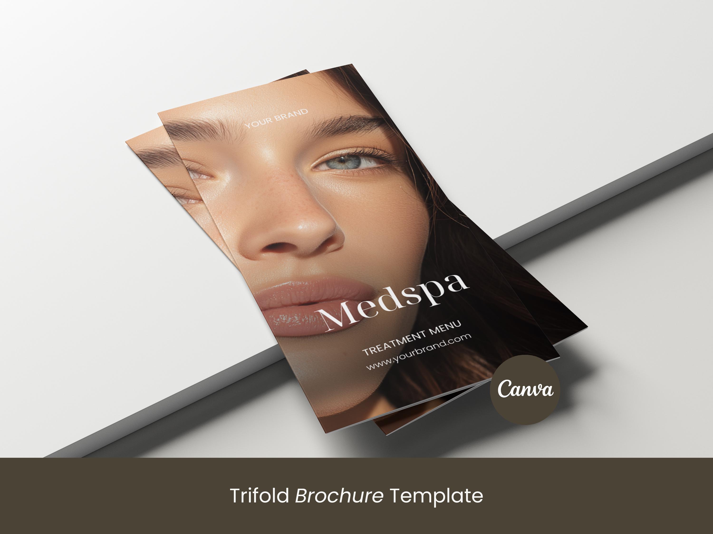 Brochure Medspa / Modello di brochure a tre ante / Listino prezzi estetista / Brochure per la cura della pelle / Listino prezzi salone di bellezza / M