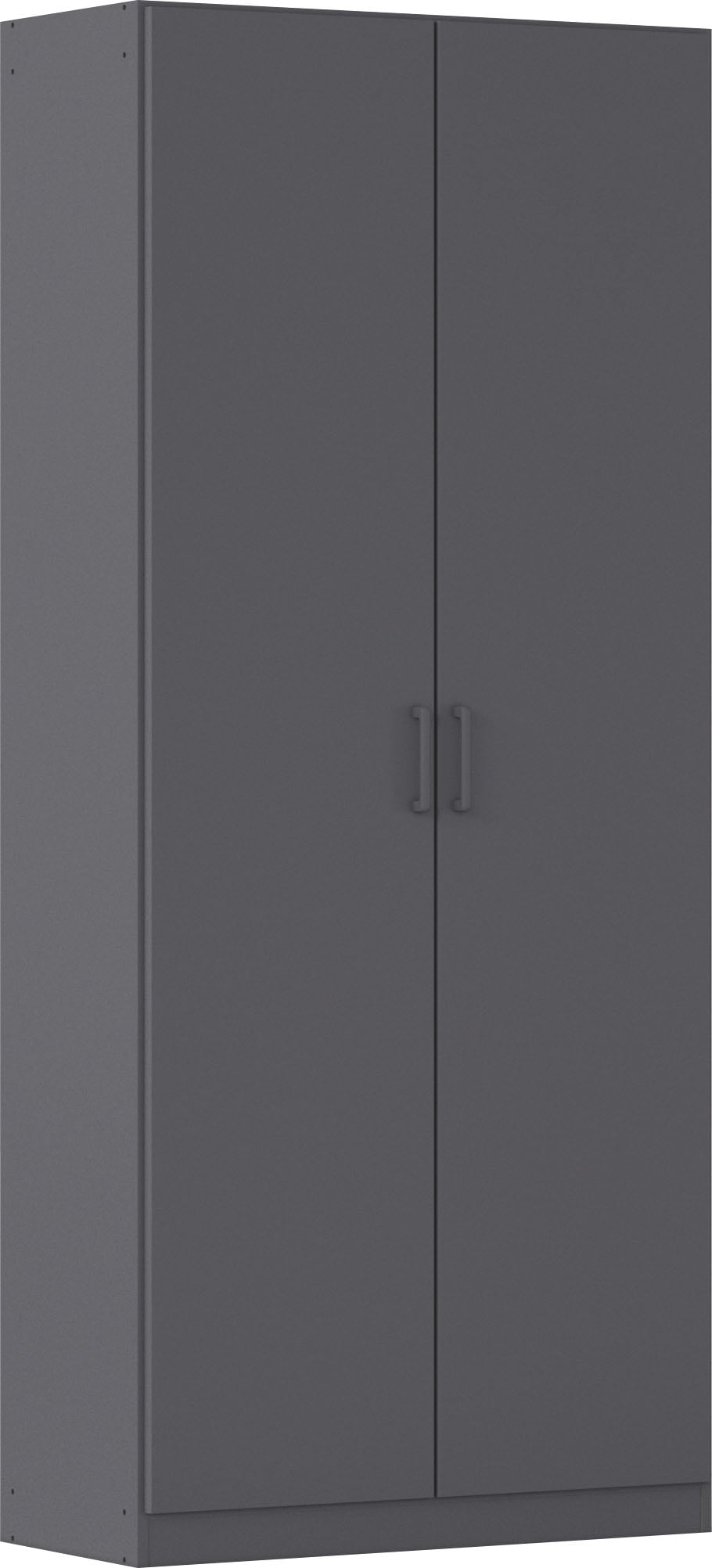 Mehrzweckschrank RAUCH "Garderobe Kleiderschrank Schrank Schuhschrank Putzschrank MINOSA", graumetallic, griffe graumetallic, B:91cm H:210cm T:41cm, Holzwerkstoff, Schränke, Mehrzweckschrank