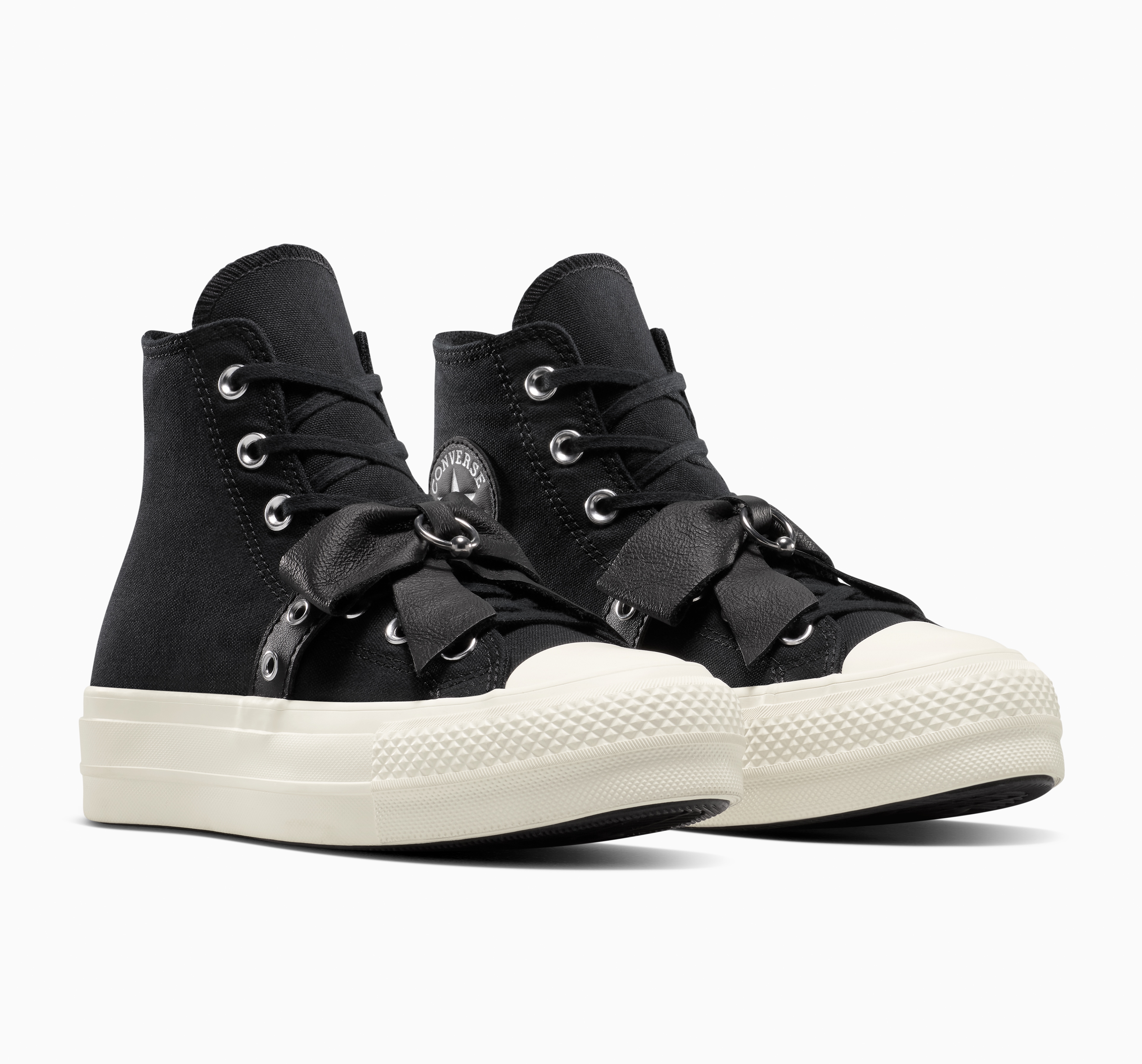 Sneaker CONVERSE "CHUCK TAYLOR ALL STAR LIFT", Damen, Gr. 42, schwarz, silber, egret, Textil, Schuhe Sneaker