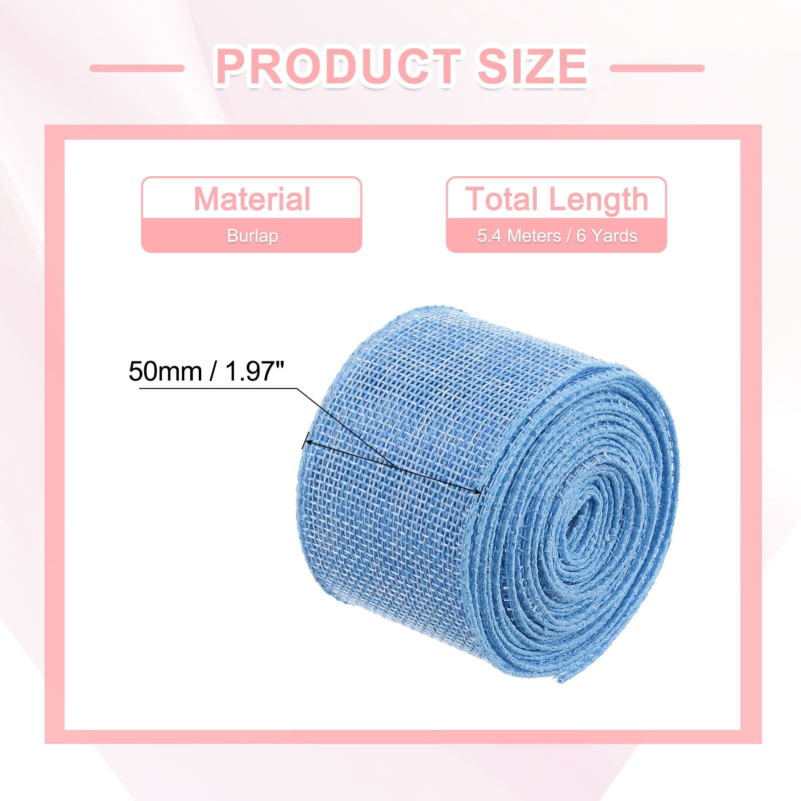 Yards Burlap Wired Ribbon, Natural Fabric Edge Rustic Ribbons - 2