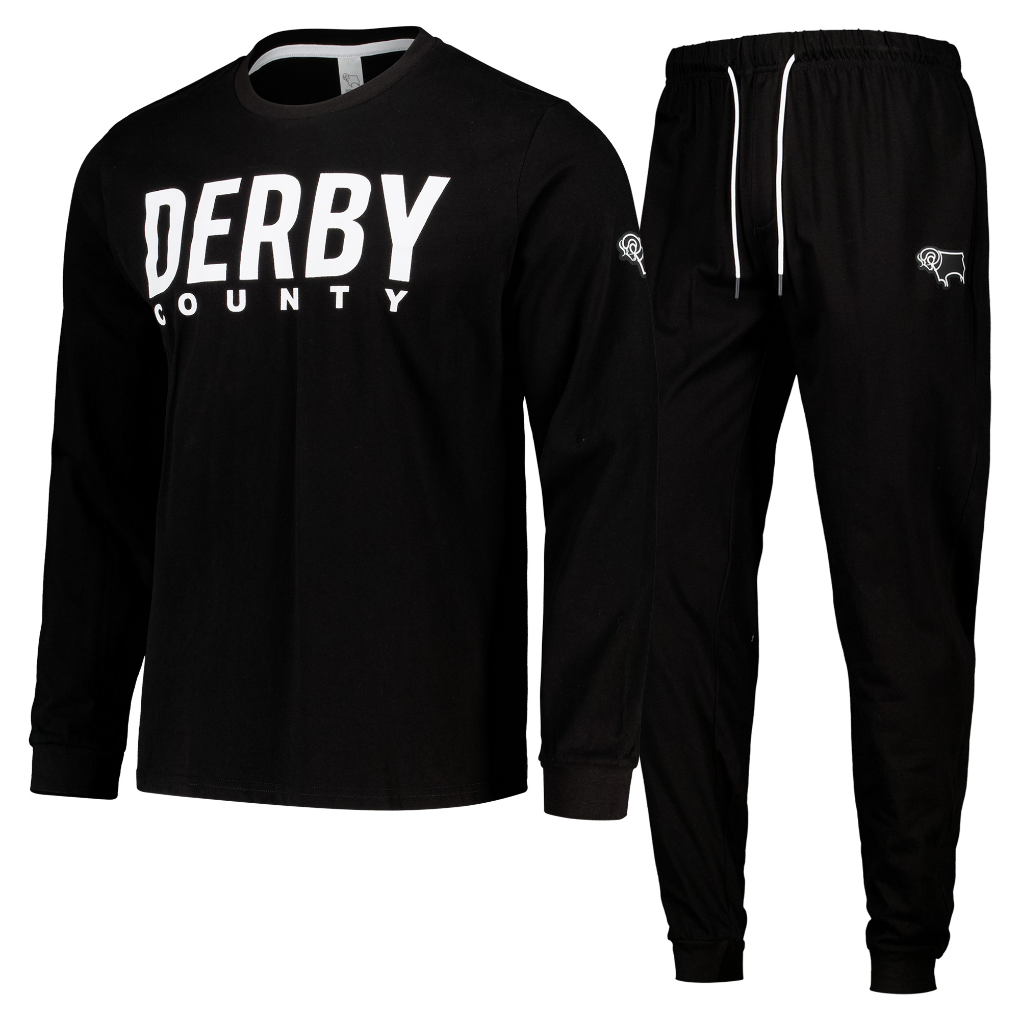 Derby County Langer Pyjama – Schwarz – Herren Image