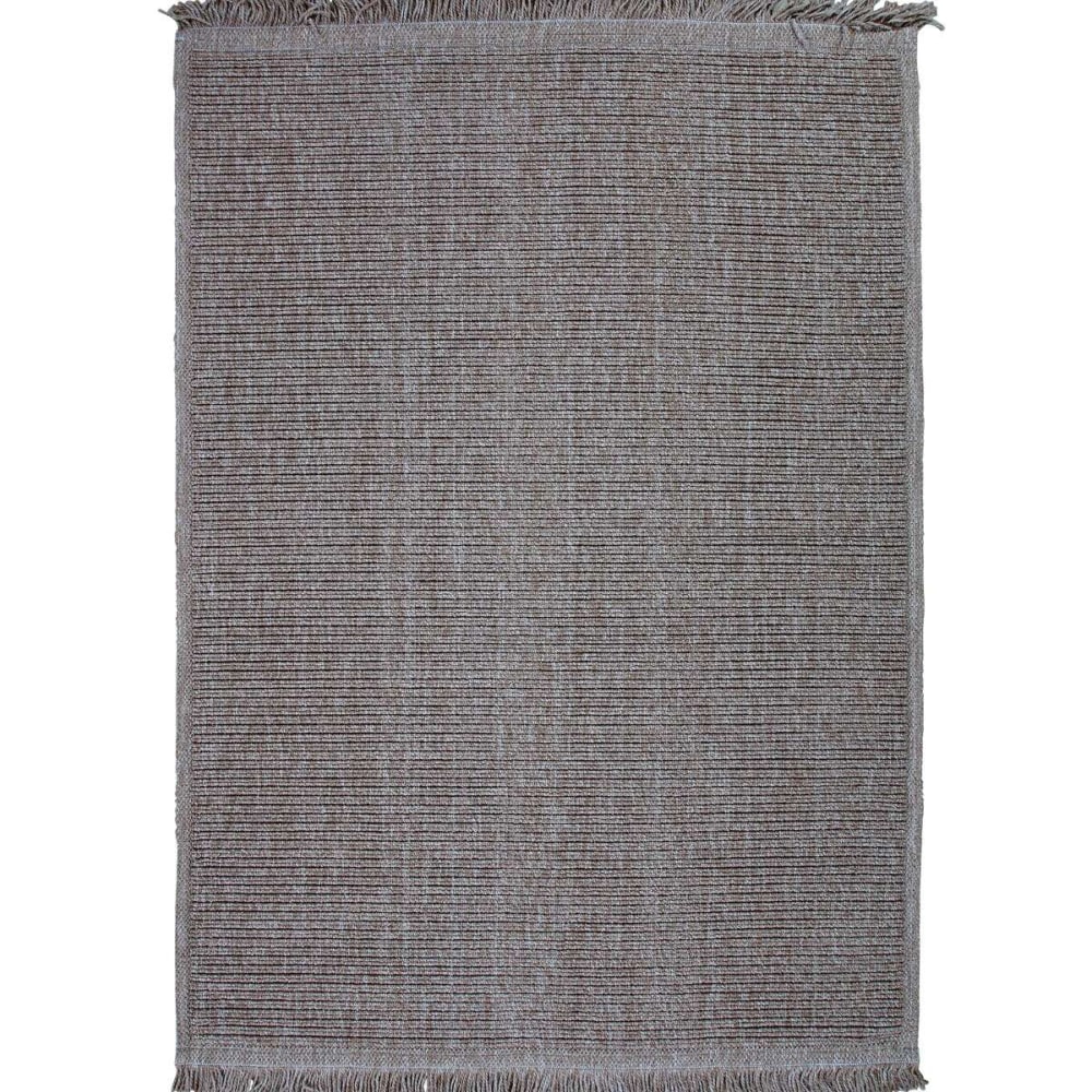 Tapis aspect jute motif rayures beige 120x160