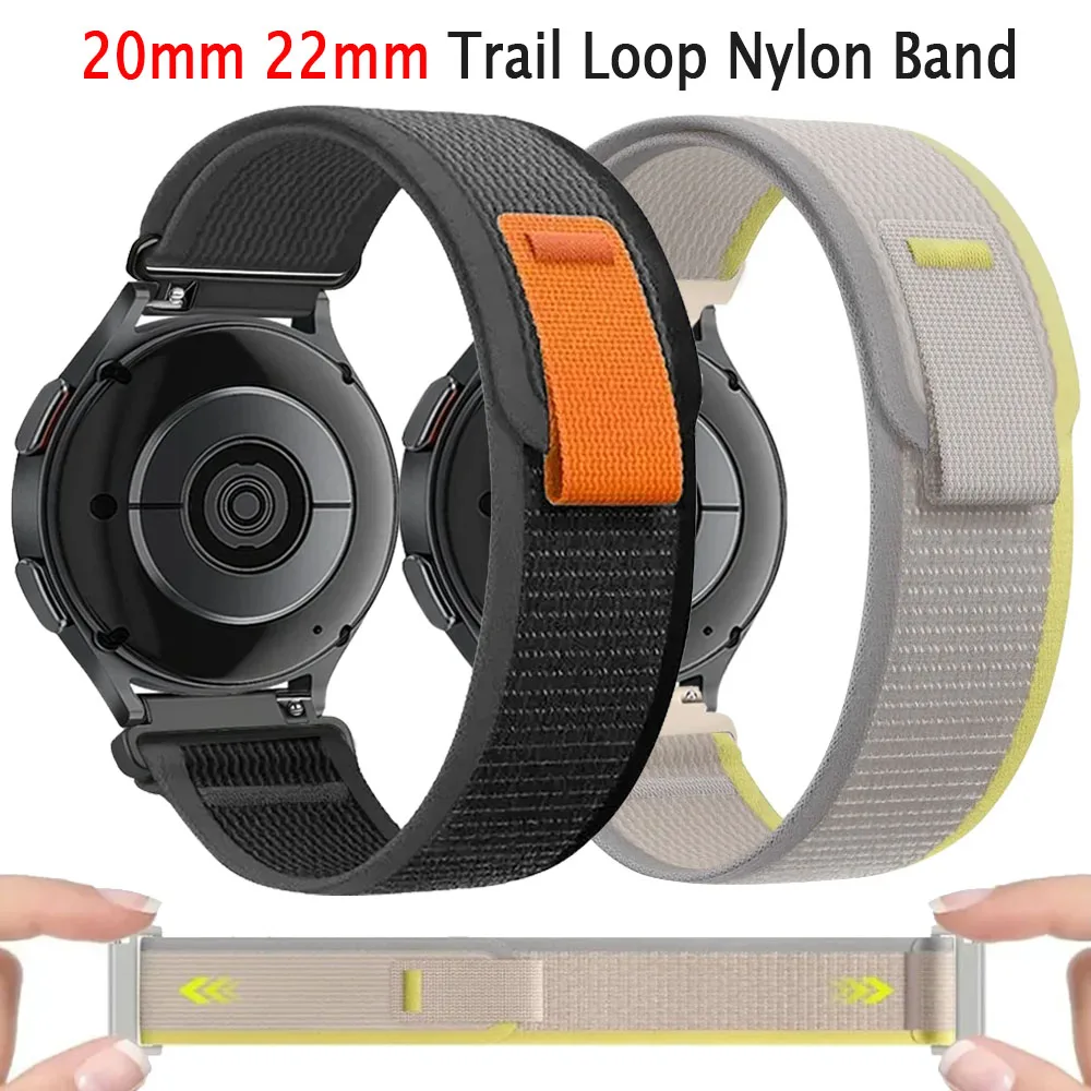 20mm 22mm Trail Nylon Loop Band für Huawei GT6-5-4-3 Pro 46mm Armband Armband Samsung Galaxy Watch 7/6/5/4 Amazfit Active 2/GTR4 Image