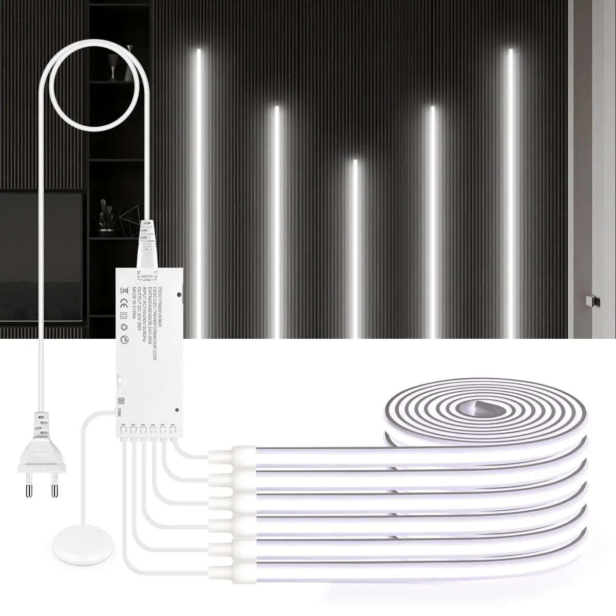 Akustische Panel LED Wand Licht Selbstklebende Touch Dimmbare Neon Streifen Kit Für Schrank Schrank Zeigen Regal Hintergrundbeleuchtung Nacht Dekor Image