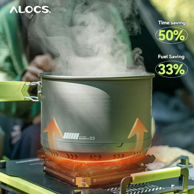 ALOCS Camping-Kochgeschirr-Set, Outdoor-Herd, Wasserkocher, Bratpfanne, Picknick-Ausrüstung, komplettes Set aus Kochgeschirr Image