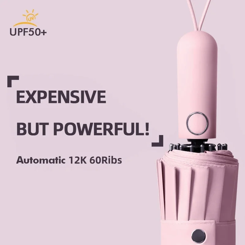 Überlegener winddichter 12K 60 Rippen-Automatikschirm mit UV-Schutz, dreifacher Regenschirm für Erwachsene, Großhandel, 1 Stück Image