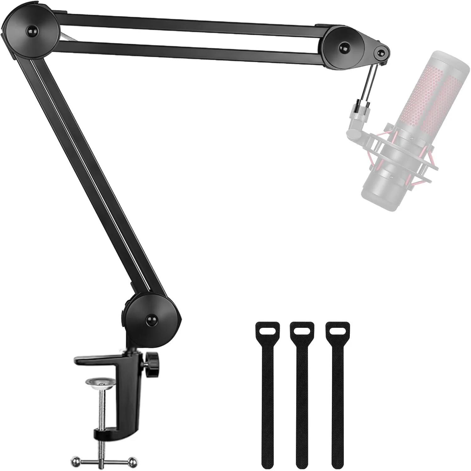 Mikrofonarmständer, robuster Mikrofonarm, Mikrofonständer, Aufhängung, Scherenarmständer mit Mikrofonclip und Kabelbinder für Blue Y Image
