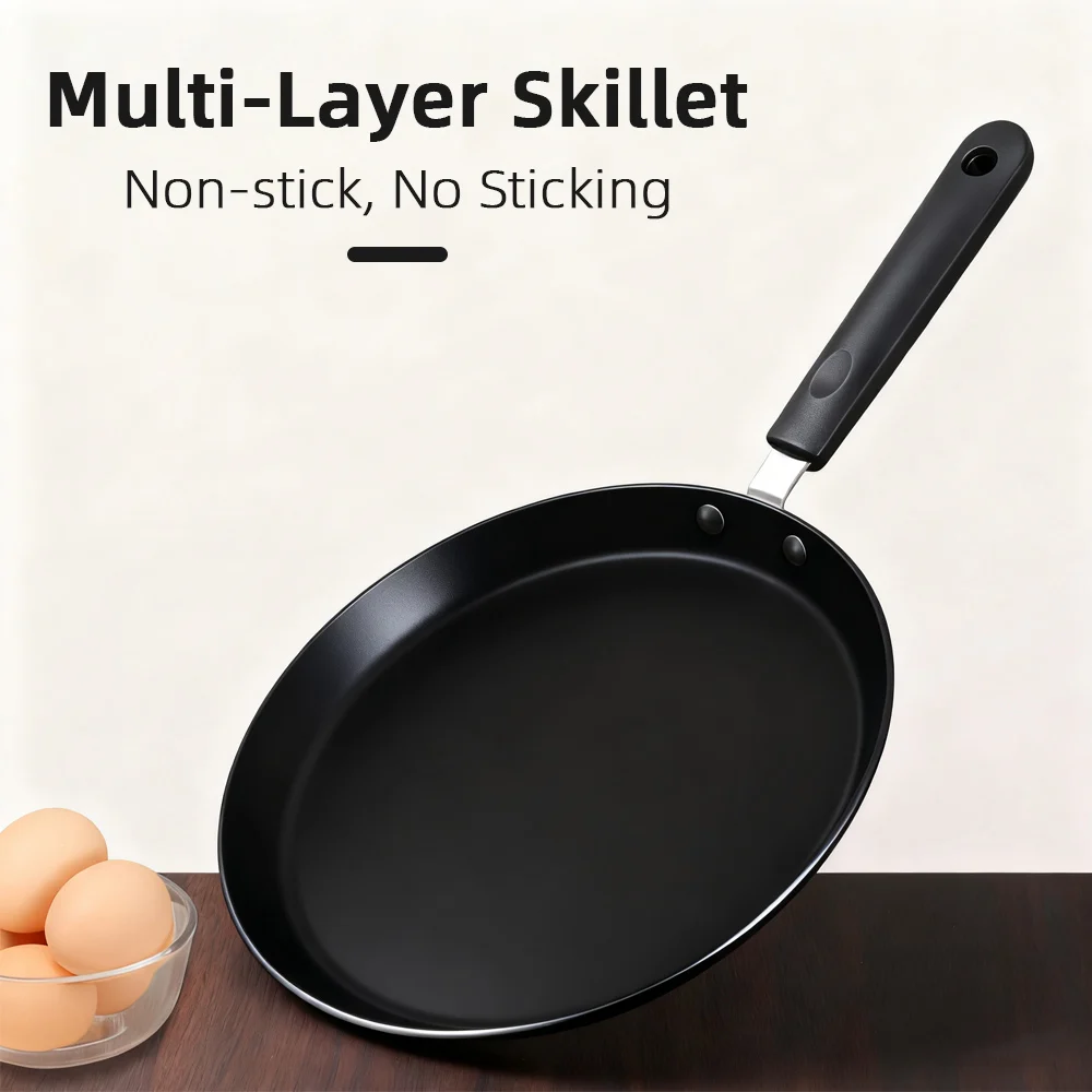 COOKER KING Antihaft-Crêpe-Pfanne, Induktions-Gasherd, elektrischer Tawa-Crêpe-Pfannkuchen-Topf, Küche, Kochutensilien, Bratpfannen aus Metall Image