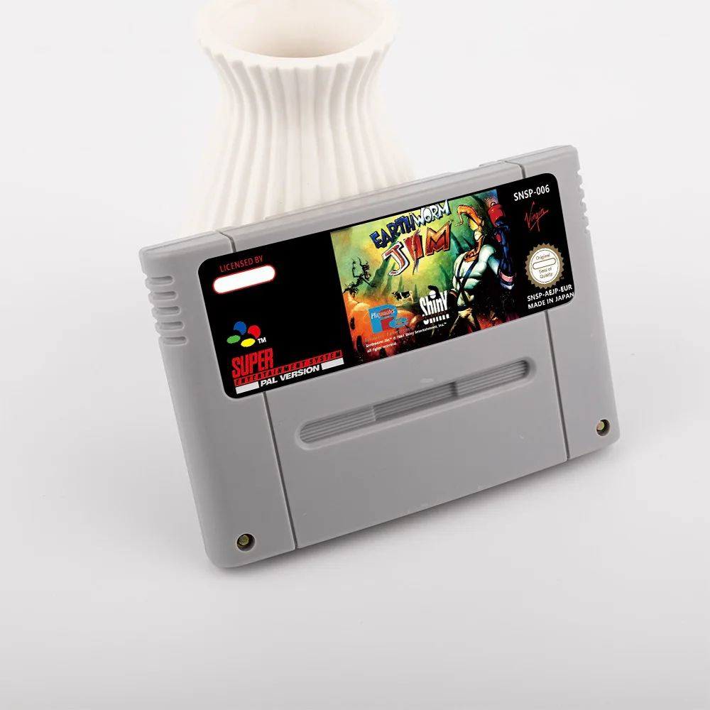 Earthworm Jim 1 2 Action Game for SNES 16 Bit Game Card for EUR PAL Version SNES video Game Console FOR Nintendo