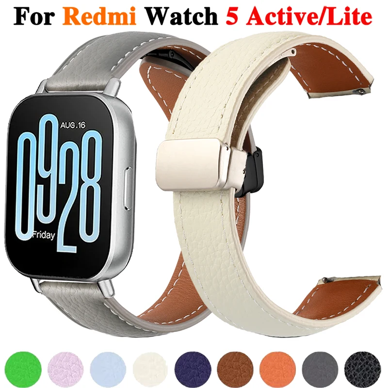 22 mm Lederarmband für Xiaomi Redmi Watch 5, aktive magnetische Schnalle für Redmi Watch 5 Lite/Active Band Correa Armband Armbänder Image