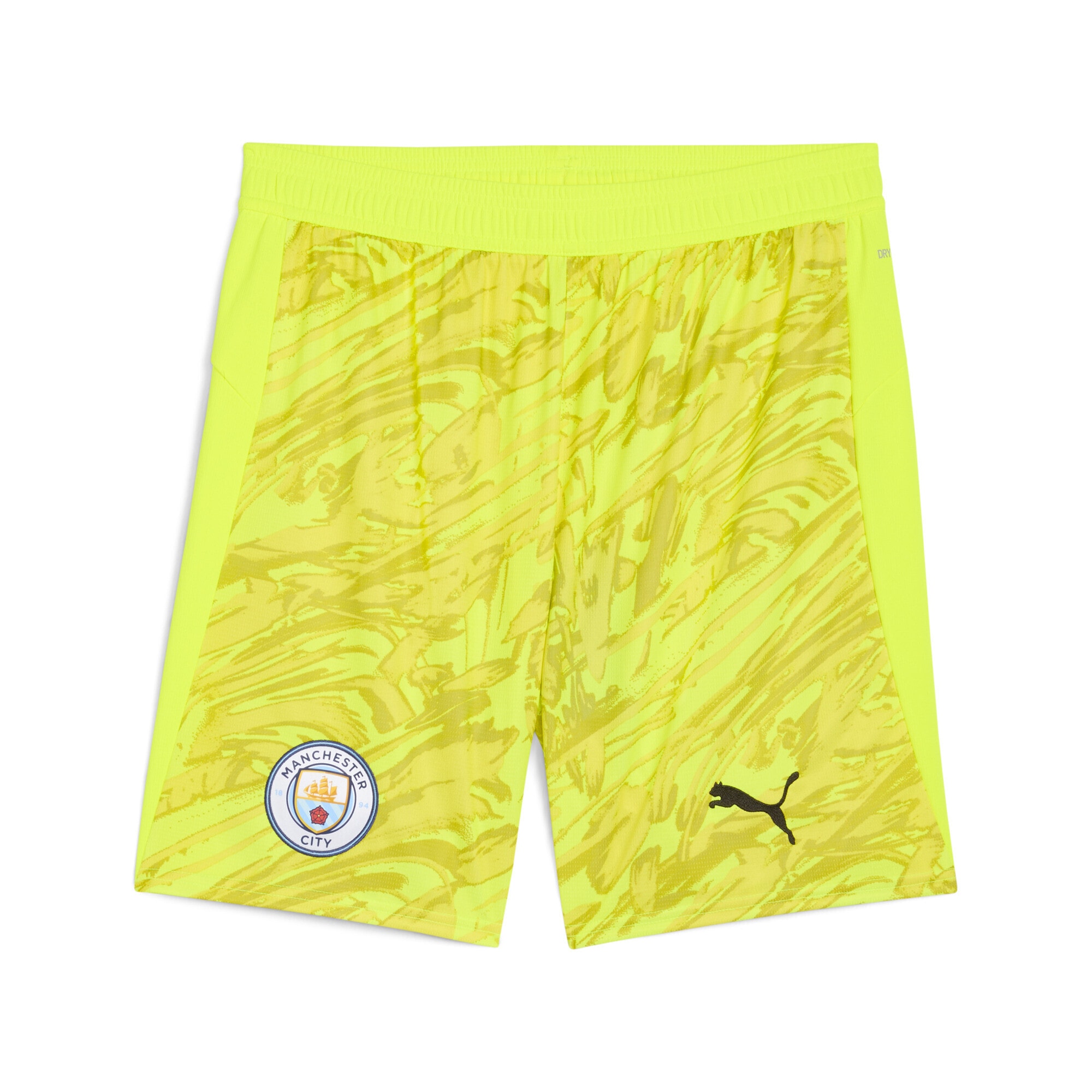 Sporthose PUMA "Manchester City 25/26 Torwartshorts Herren", Damen, Gr. XS, Normalgrößen, gelb alert, Obermaterial: 100% Polyester, regular fit, Hosen Sporthose