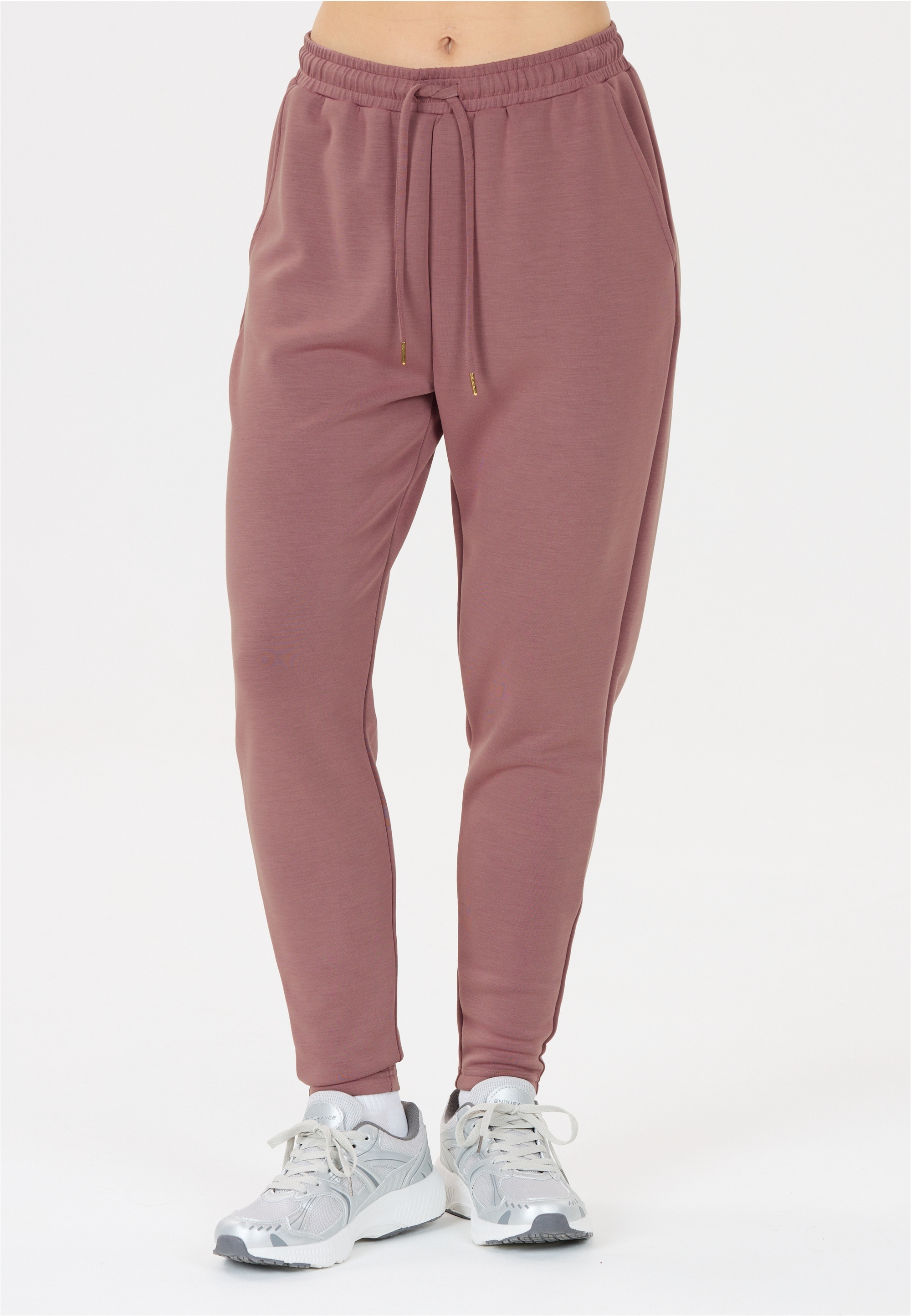 Sweathose ATHLECIA "Jacey", Damen, Gr. 34, EURO-Größen, rot, 51% Polyester, 44% Modal, 5% Elasthan, unifarben, lang, Hosen Sweathose, aus weichem Modalmix