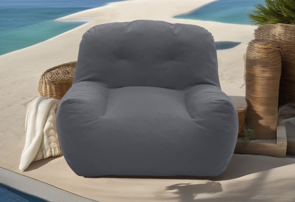 Sessel DOMO COLLECTION "Synne, für drinnen und draußen, Balkon, Terrasse, Garten:", grau (dunkelgrau), B:114cm H:78cm T:105cm, 88% Polyester, 12% Polyethylen, Sessel, Outdoor-Sessel, passt sich deiner Körperform an