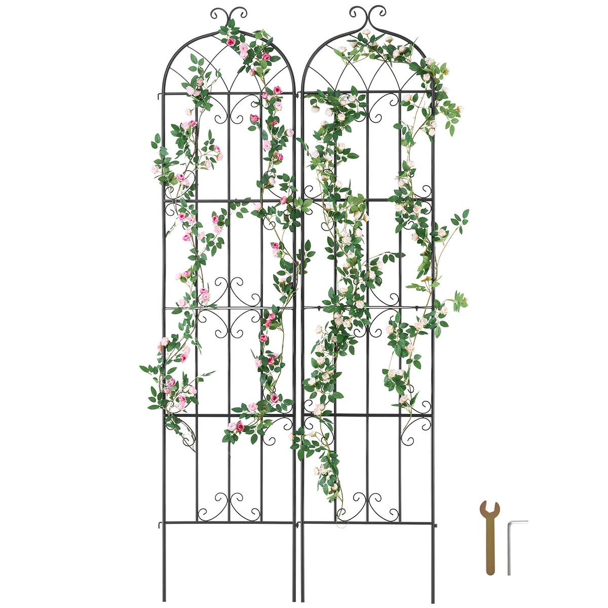 UIMOSO Garden Trellis for Climbing Plants, Rustproof Metal Garden Flower Trellis, Outdoor Climbing Rose Trellis