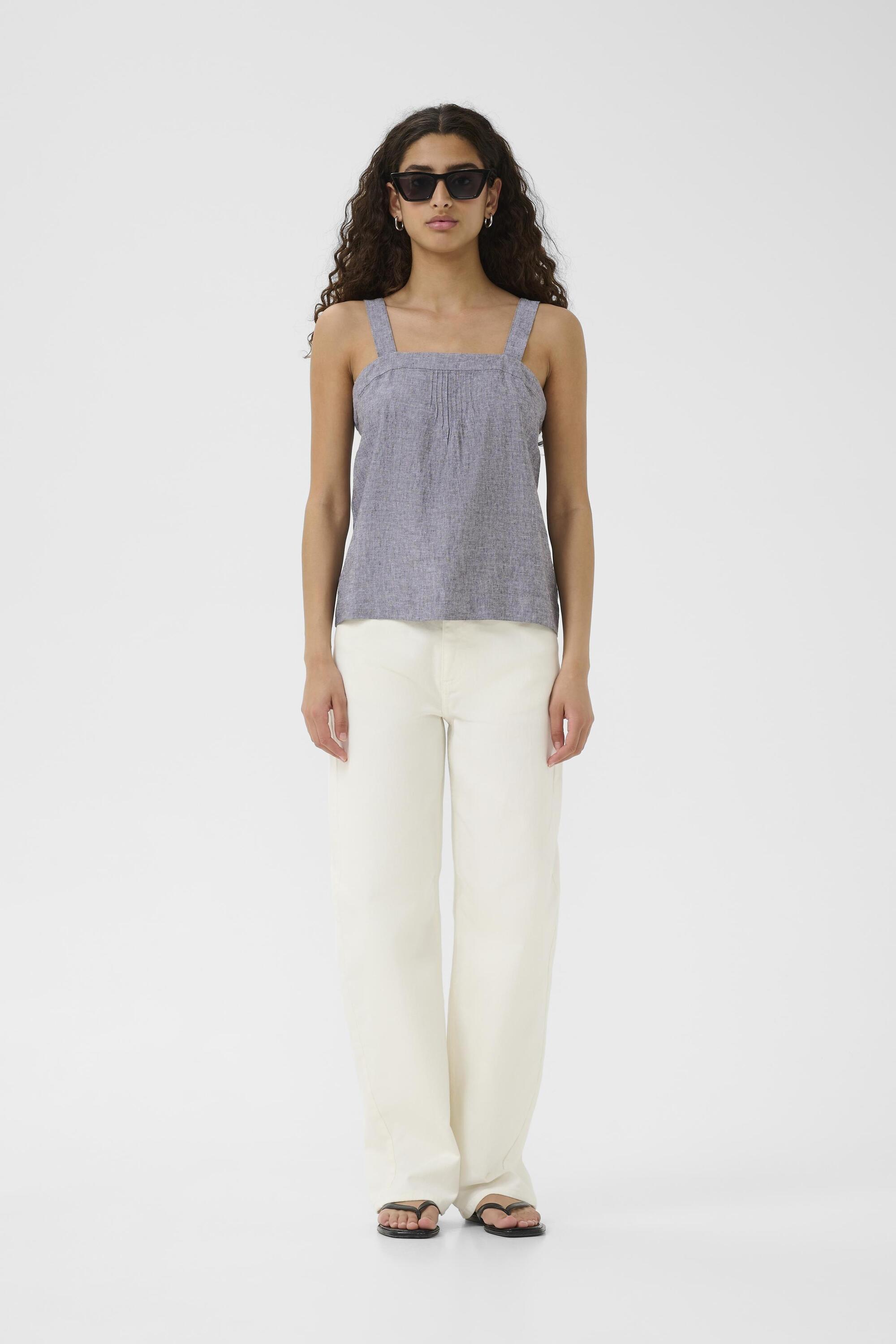 Kurzarm-Bluse DallyIW Gerade Passform blue Image