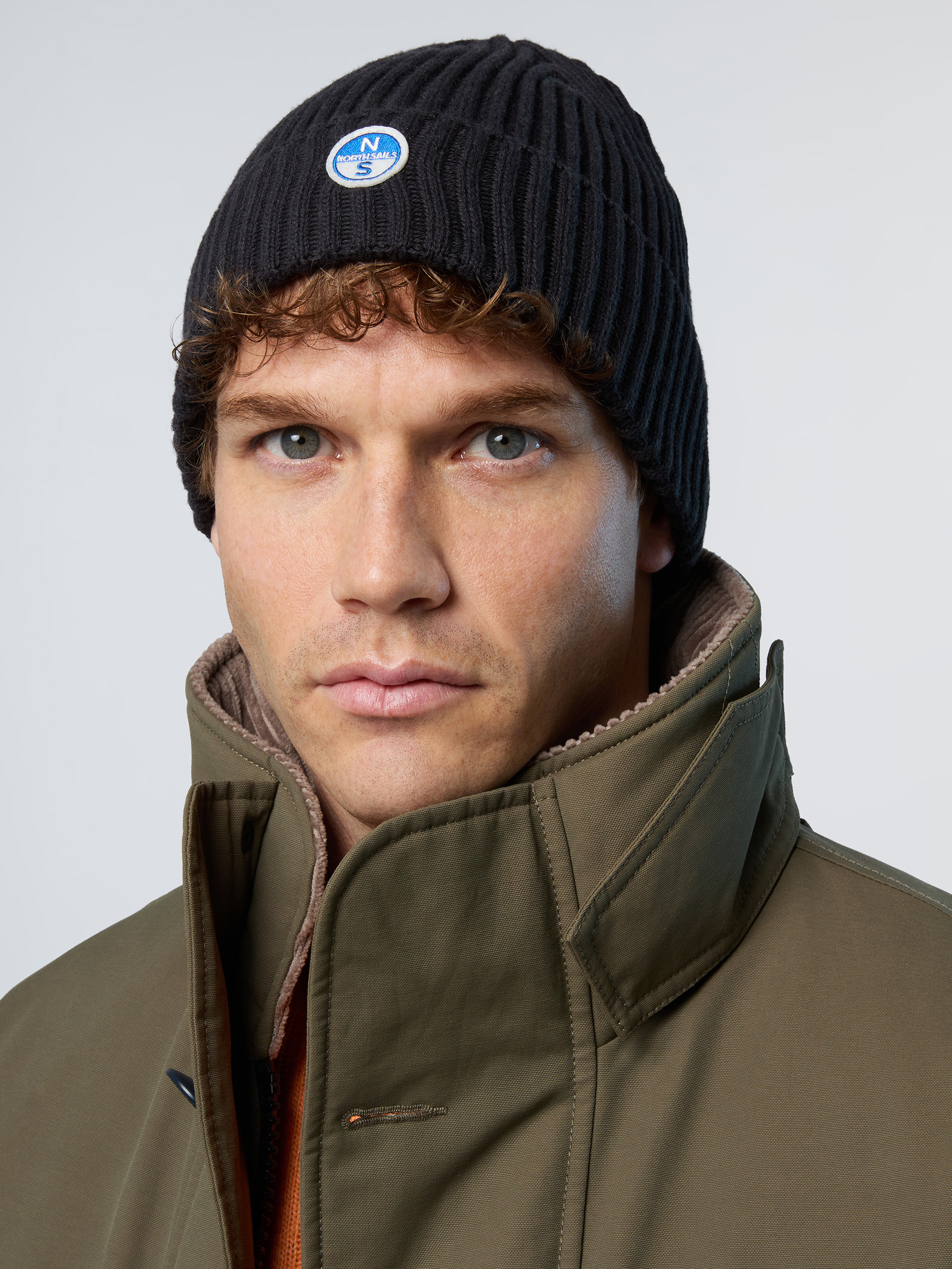 North Sails Beanie Breiter Rippstrick mit Logo-Patch Image
