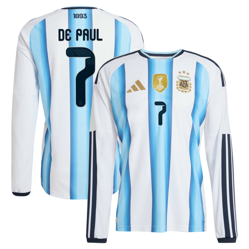 Argentinien 2026 Heimtrikot adidas Authentic - Langarm mit Aufdruck De Paul 7 Image
