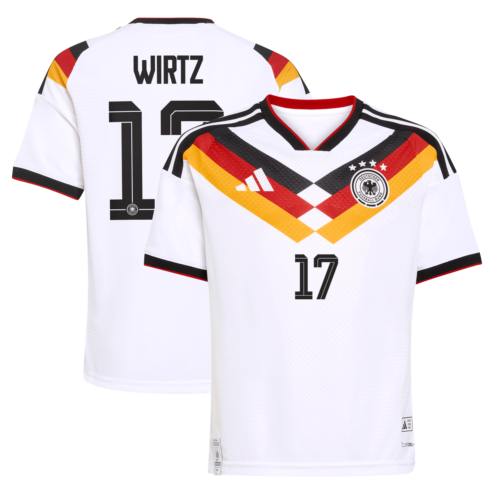 Authentisches Deutschland 26 Heimtrikot - Kinder mit Aufdruck Wirtz 17 Image