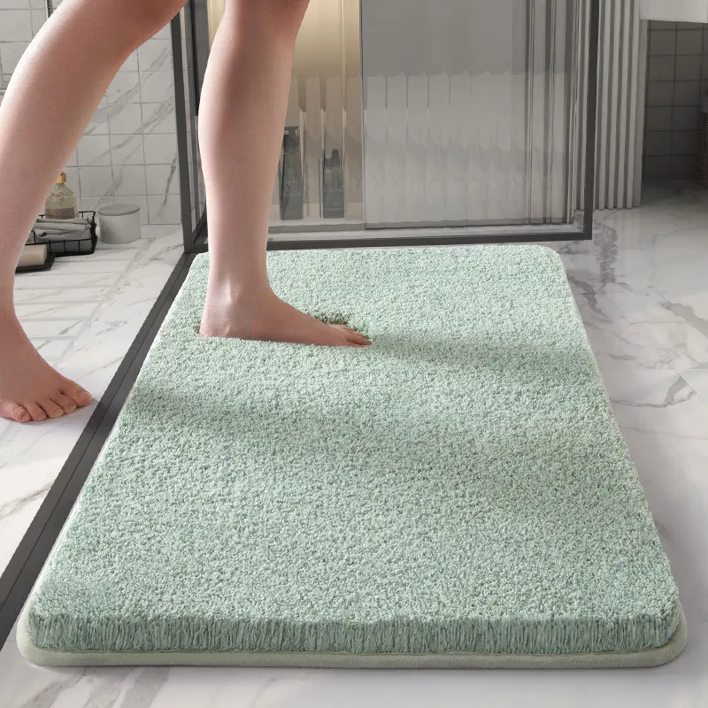 Tapis de sol absorbant pour salle de bain, tapis épais en peluche pour salle de bain, tapis antidérapant pour porte de salle de bain domestique